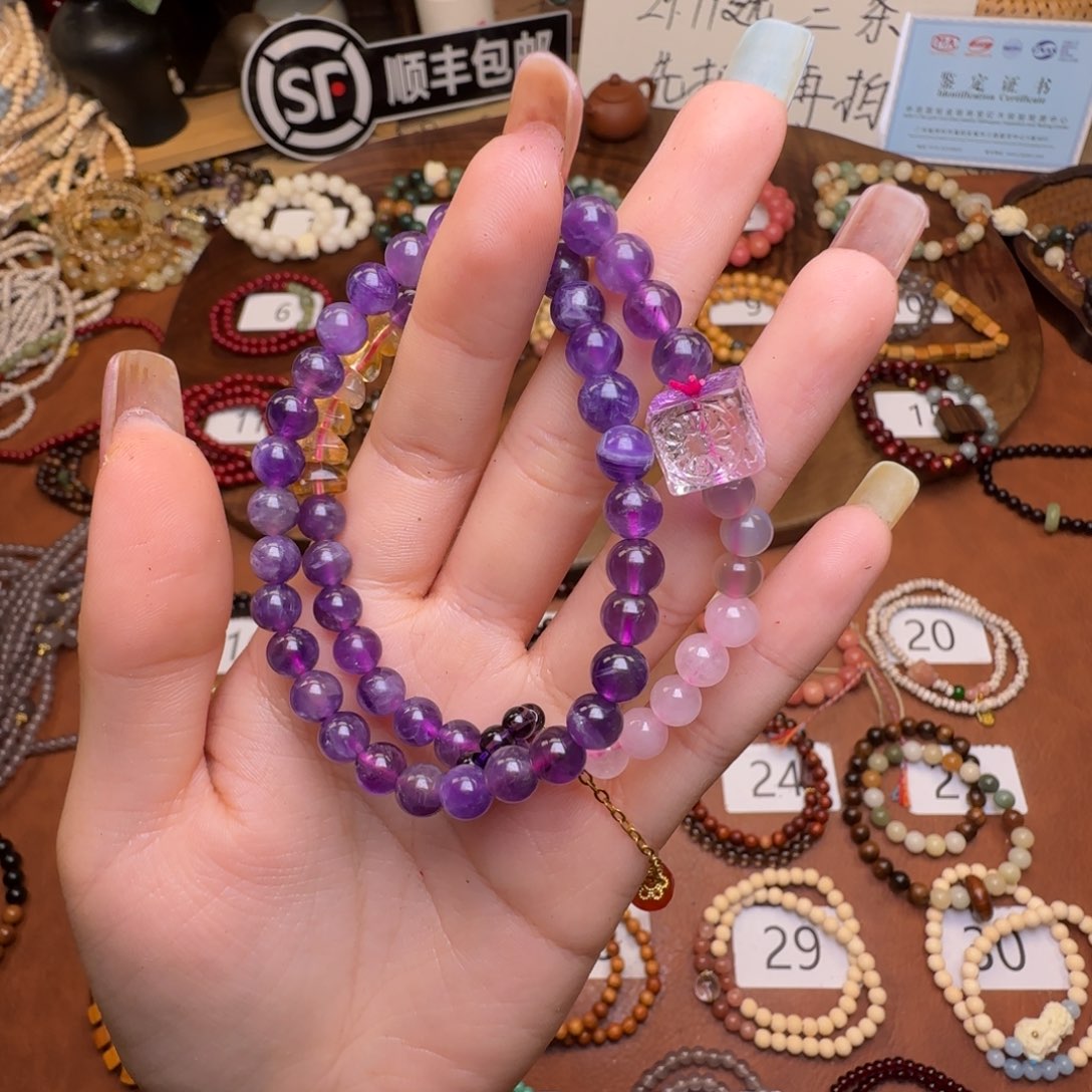 紫晶手链银S925镶嵌555555555