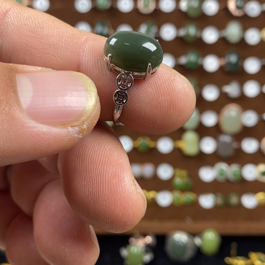 和田玉（青玉）戒指合金