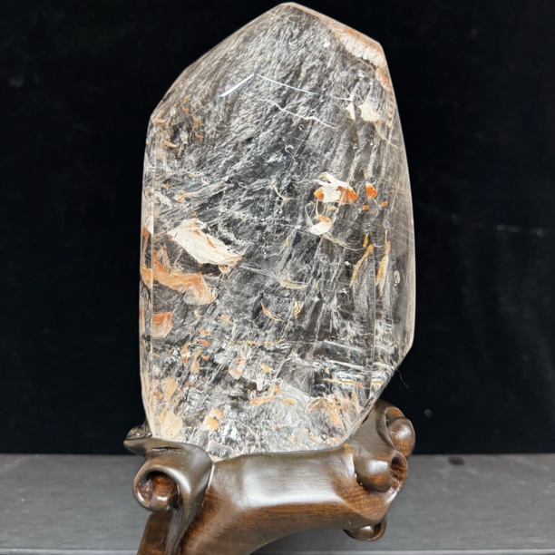 天然水晶摆件兔毛象形尺寸10/16/4.6厘米重量1089g