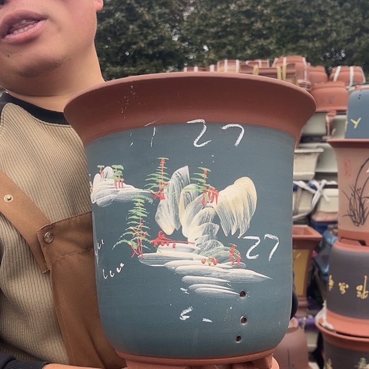 紫砂紫砂花盆盆栽