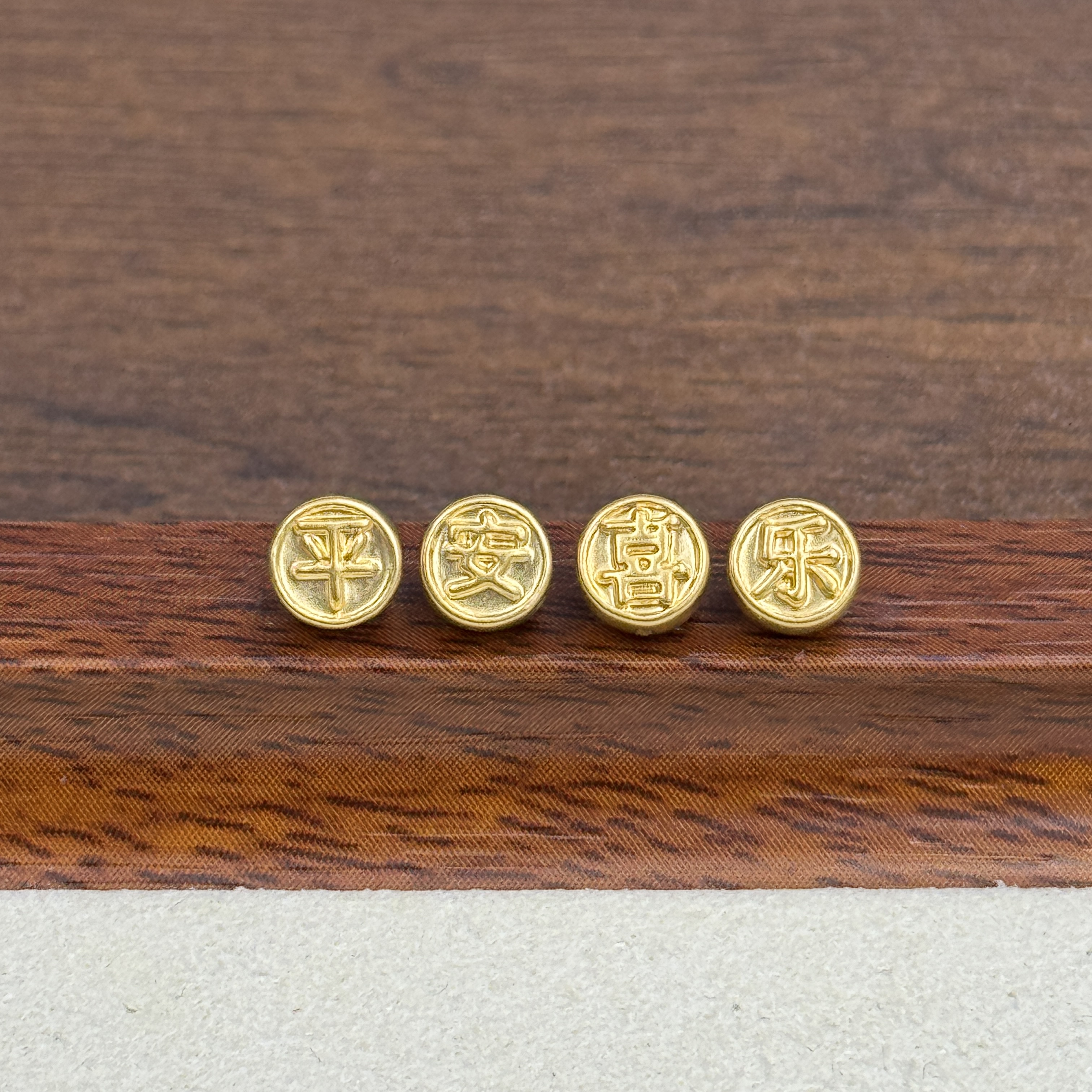 君潮黄金足金999素金平安喜乐手串整套DP1582-0640