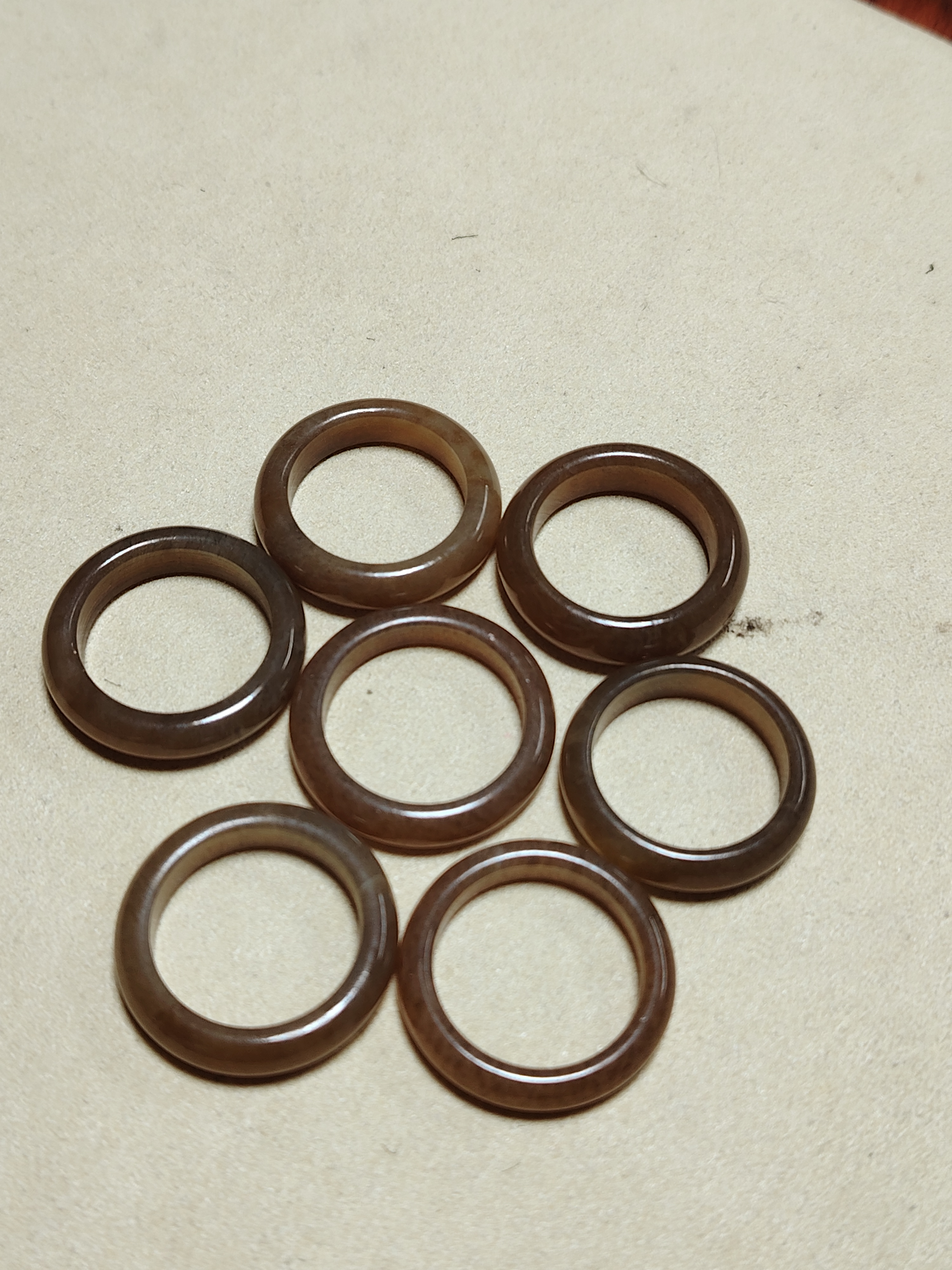 和田玉红糖戒圈卡17mm（多样性发货，拍一发一）