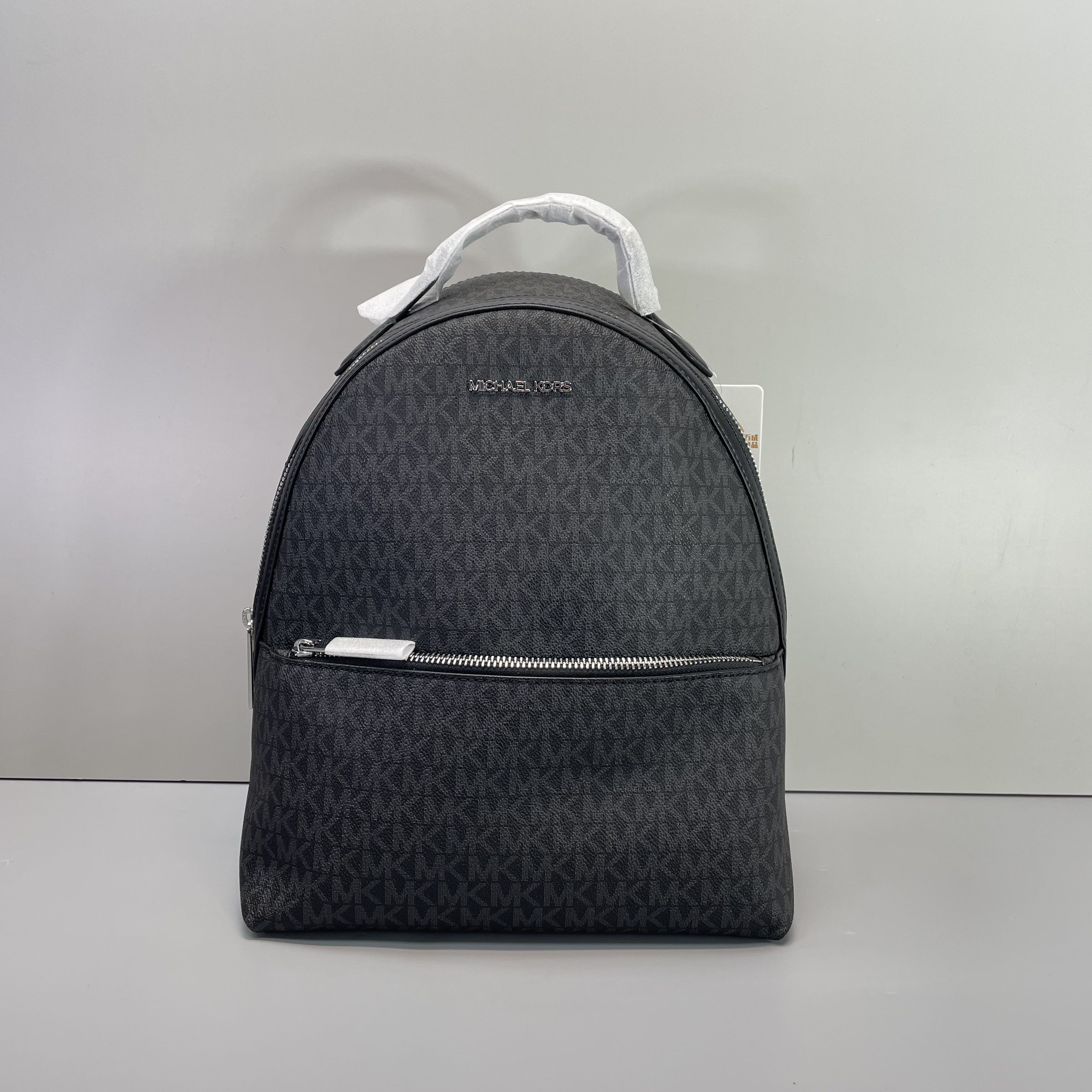 99新 MICHAELKORS/迈克高仕 小林/黑拼双肩包25*30*13cmB022401