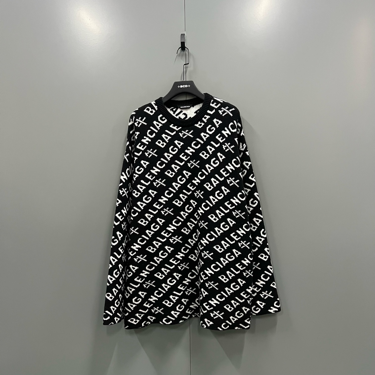 未使用 Balenciaga/巴黎世家 jp1223 满印弹幕针织衫 L码 206119