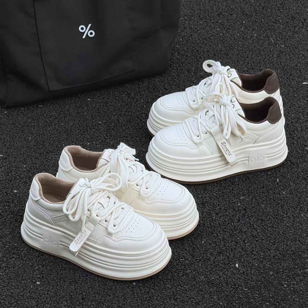 超轻厚底加绒小白鞋时尚百搭保暖板鞋2025冬季新款女鞋增高 8352C