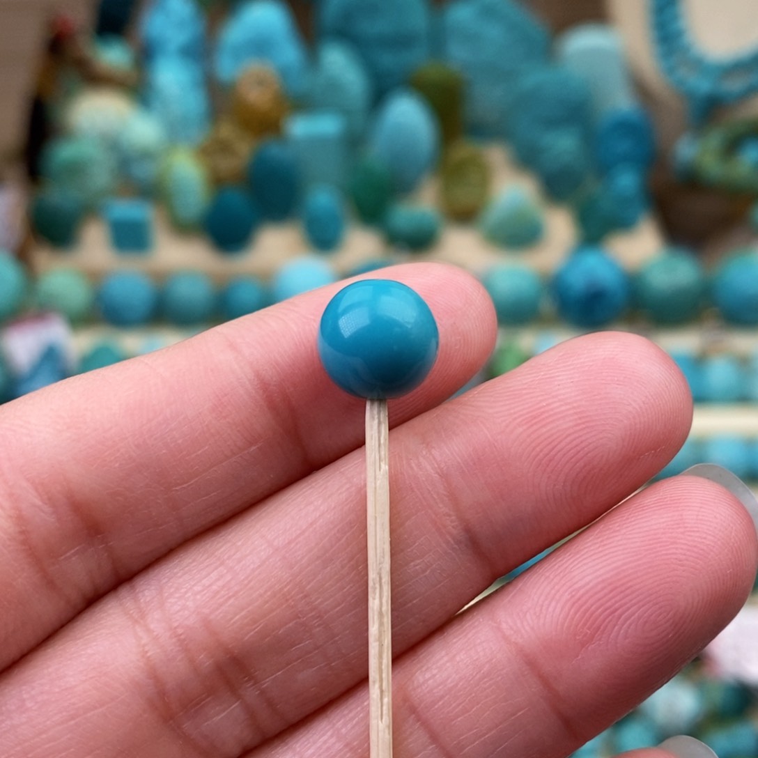 绿松石珠宝奇石未镶嵌9mm