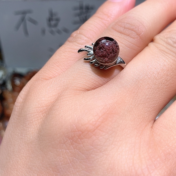 水晶戒指银S925镶嵌水晶