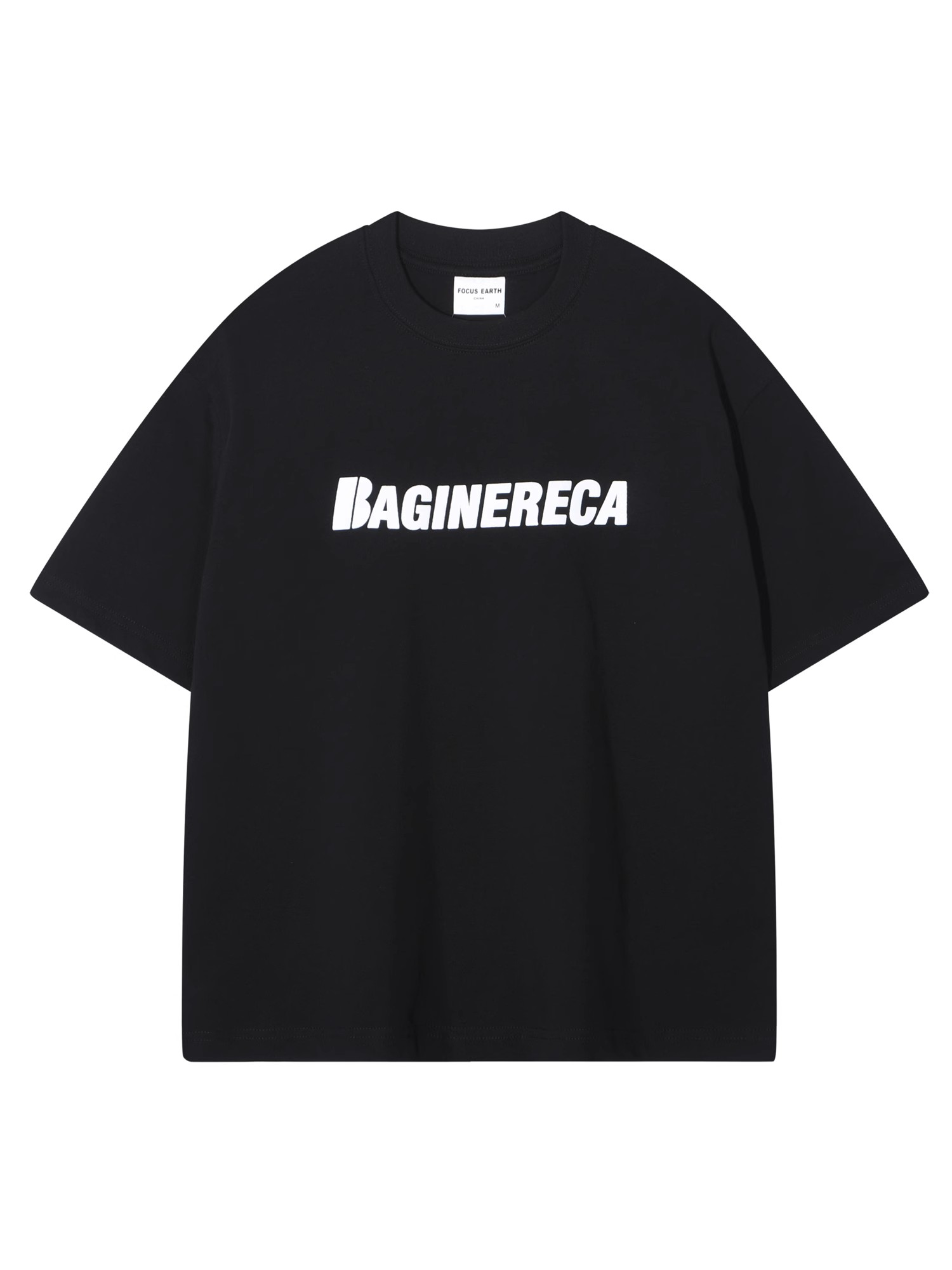 <首席高奢>巴黎T恤宽松圆领美式情侣夏季复古重磅印花设计师纯棉