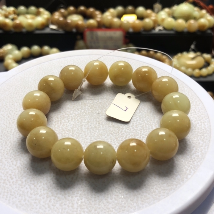 和田玉手串未镶嵌卡14