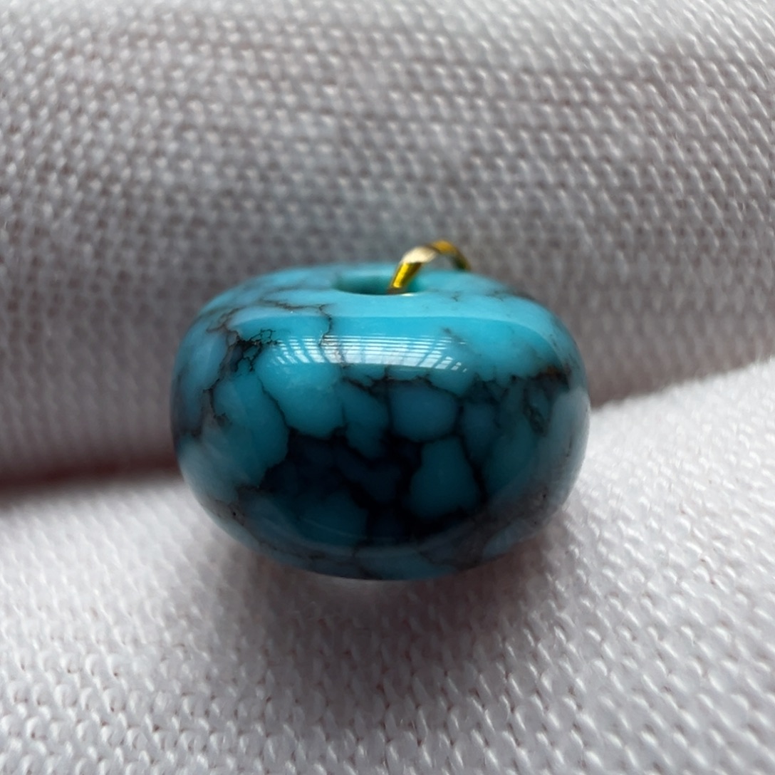 绿松石未镶嵌配饰8.8*5.3鼓珠