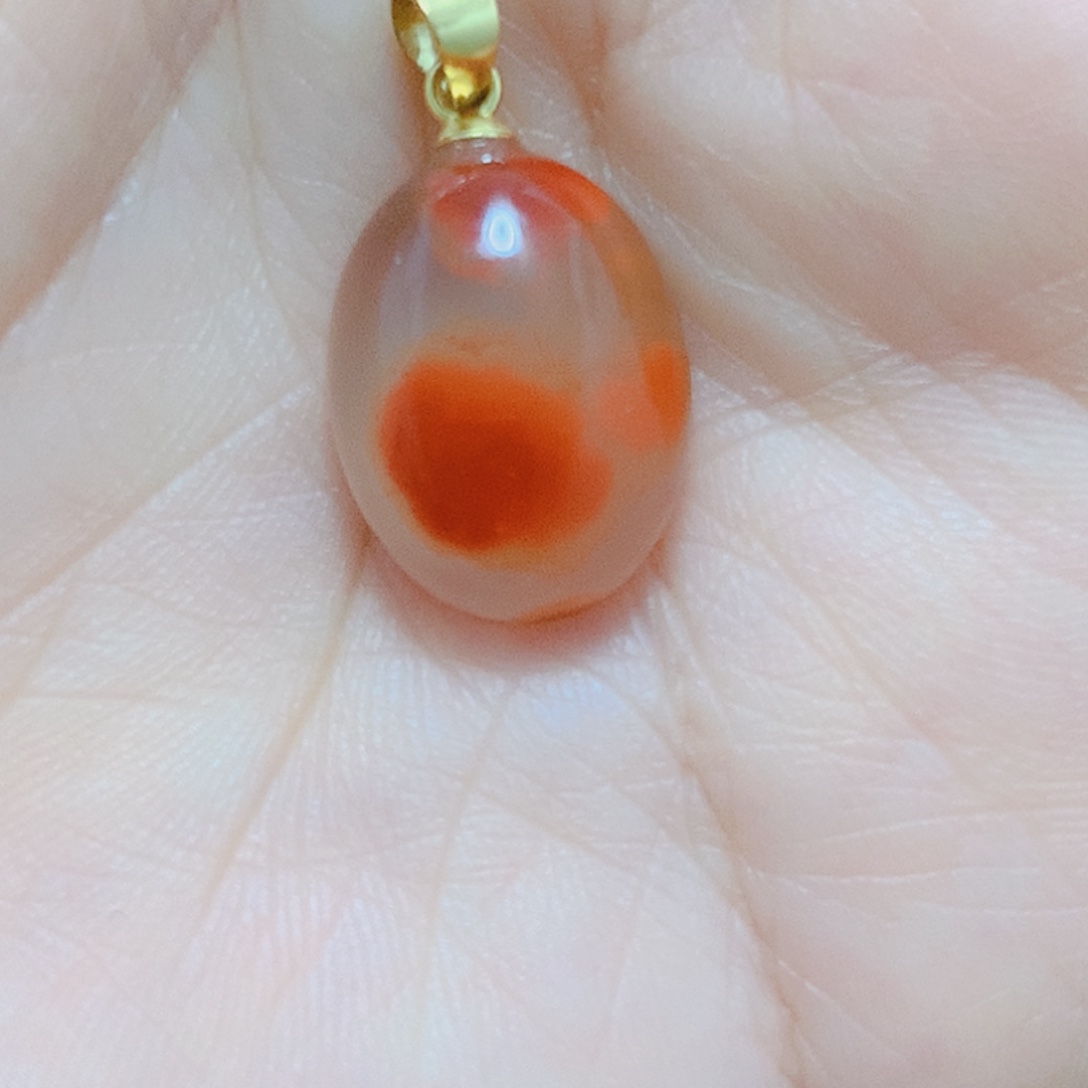 南红玛瑙银S925镶嵌吊坠(不含链)