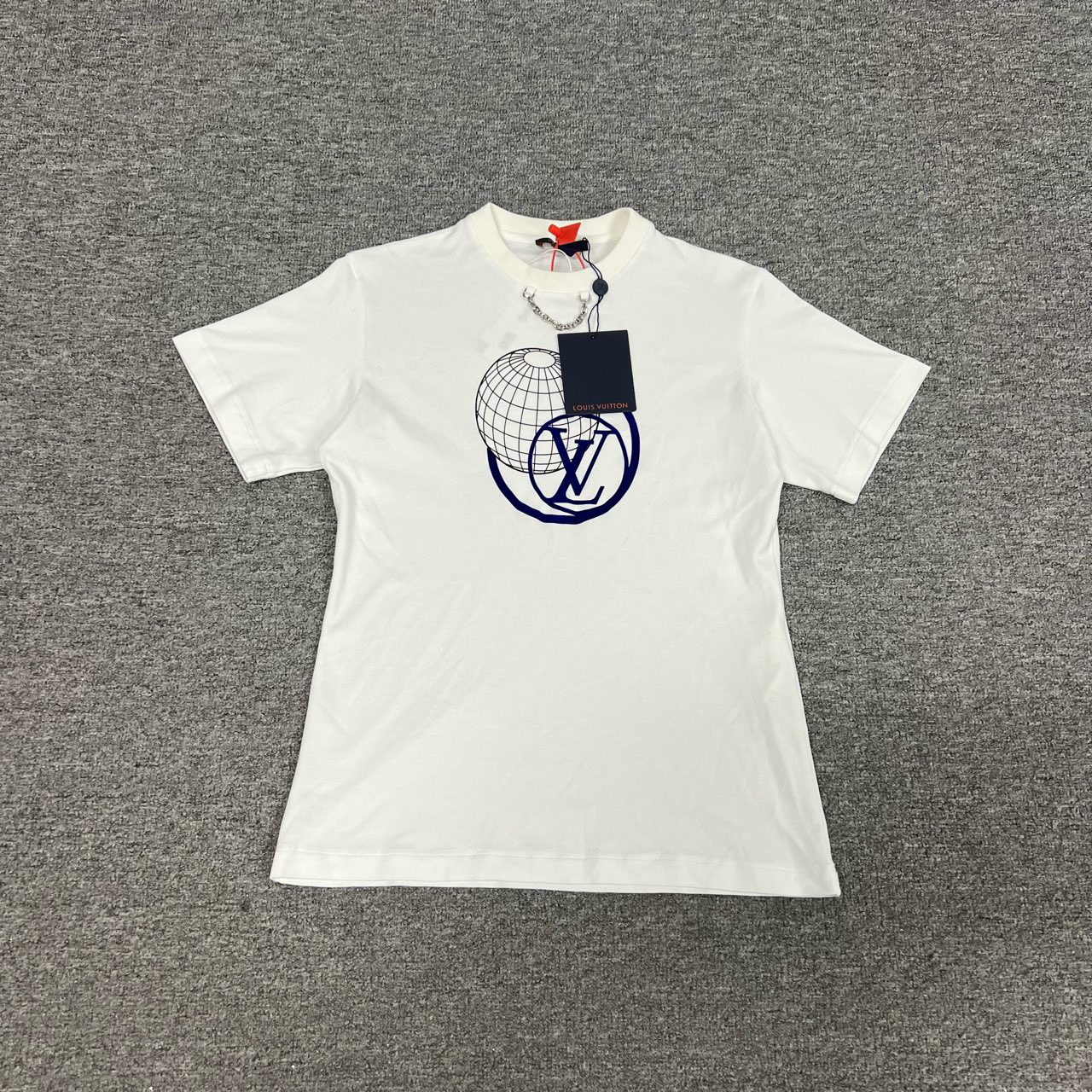 99新 LouisVuitton/路易威登 大Logo 链条 短袖T恤 白色 S码
