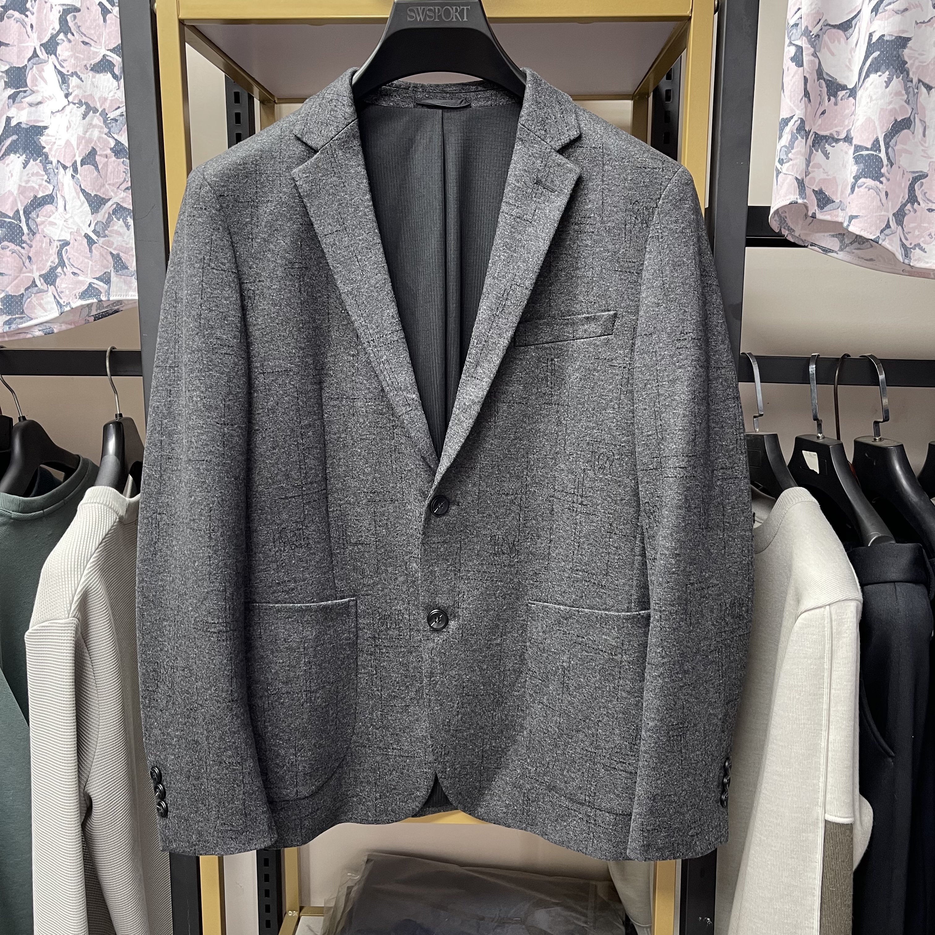 绒感弹力！品牌撤柜 男士春秋季磨毛休闲西服男 秋装上衣外套