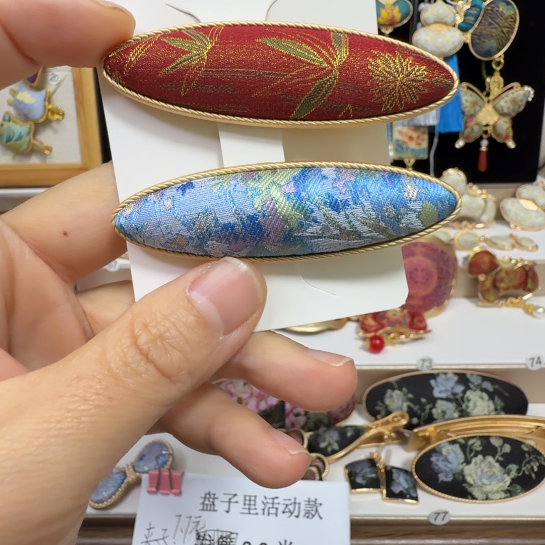 琉璃纯铜合金好看的宋锦发夹呦