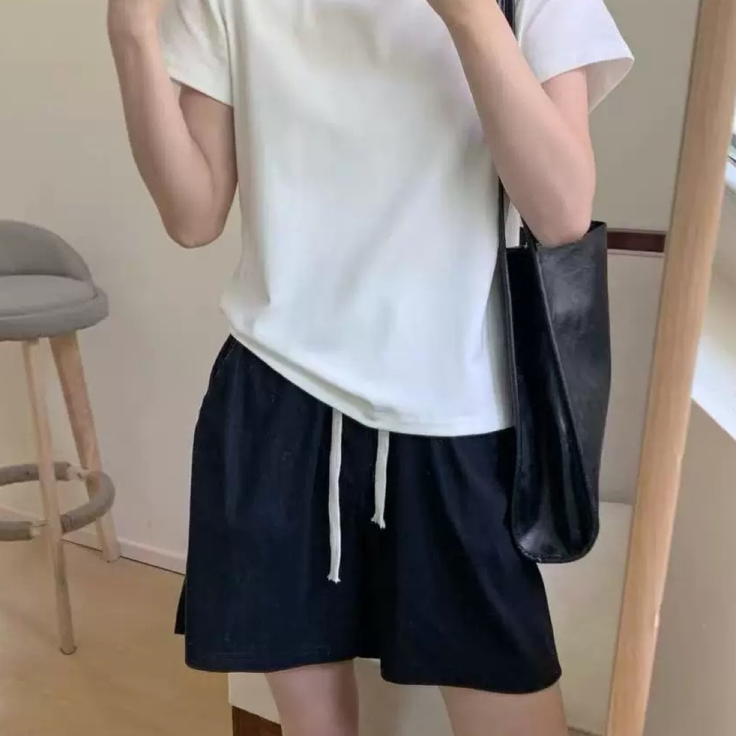 圆领短袖免烫简约米色短袖T恤白色休闲夏季女装纯色