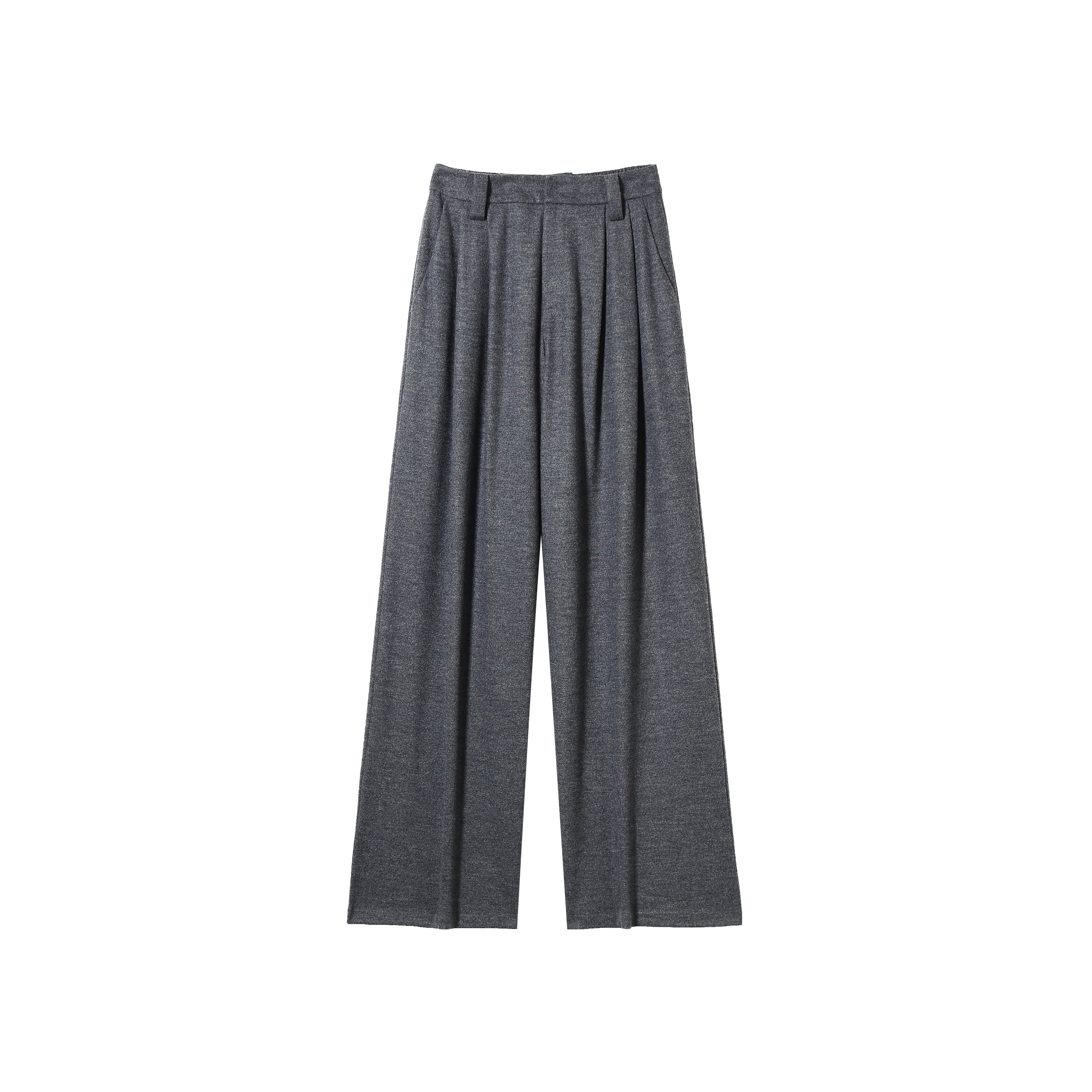 HNLINSHAN【灰色格雷】老钱风羊毛捏褶休闲西裤BQK2004