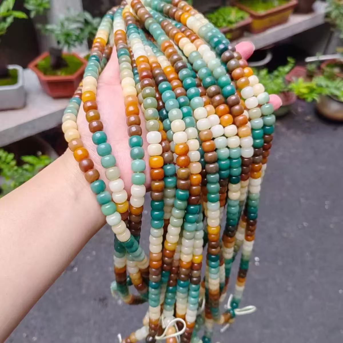 卡10mm天然敦煌三色系菩提根精品无暇质感工艺品菩提根