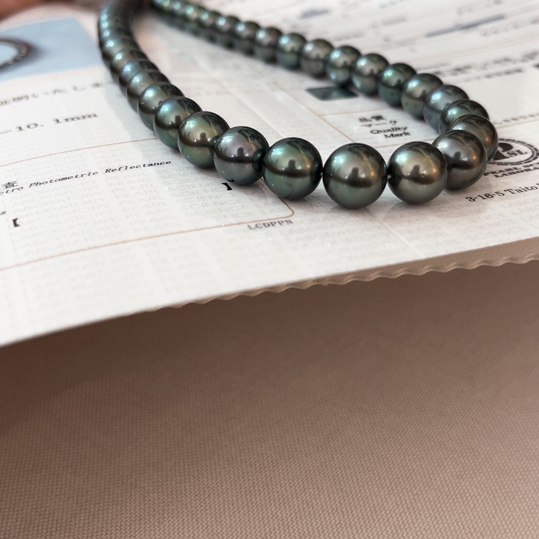 海水珍珠颈饰未镶嵌孔雀绿8-10.1sk