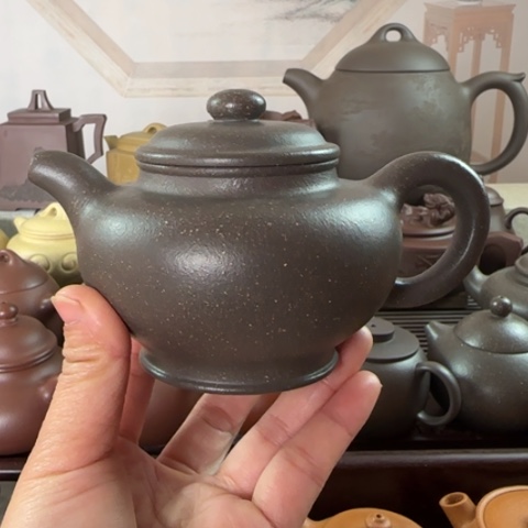 紫砂茶壶梨皮天青250c c