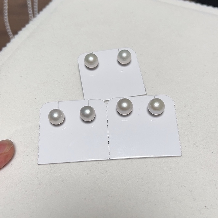 银S925镶嵌淡水珍珠耳饰