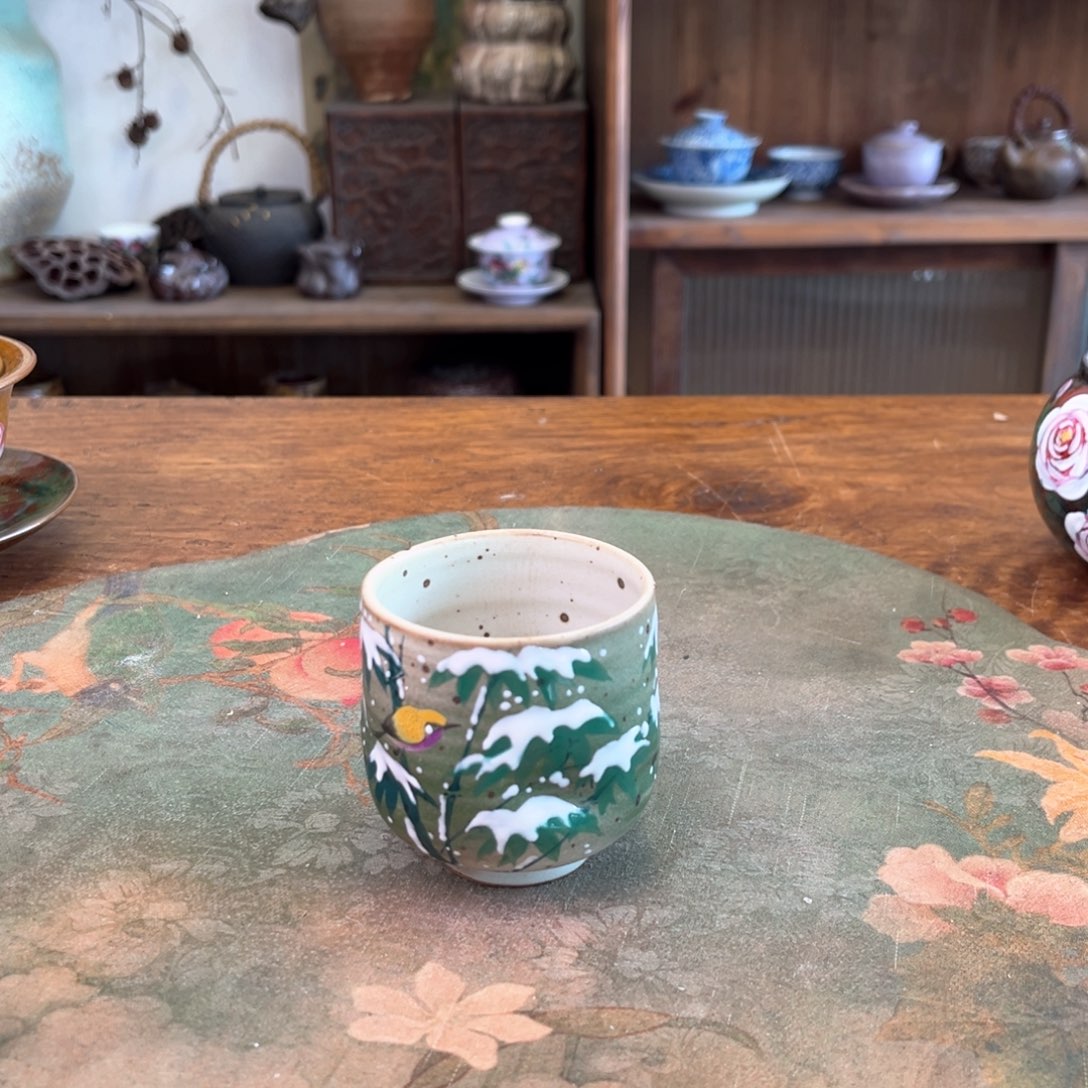 杯柴烧手工手绘陶瓷