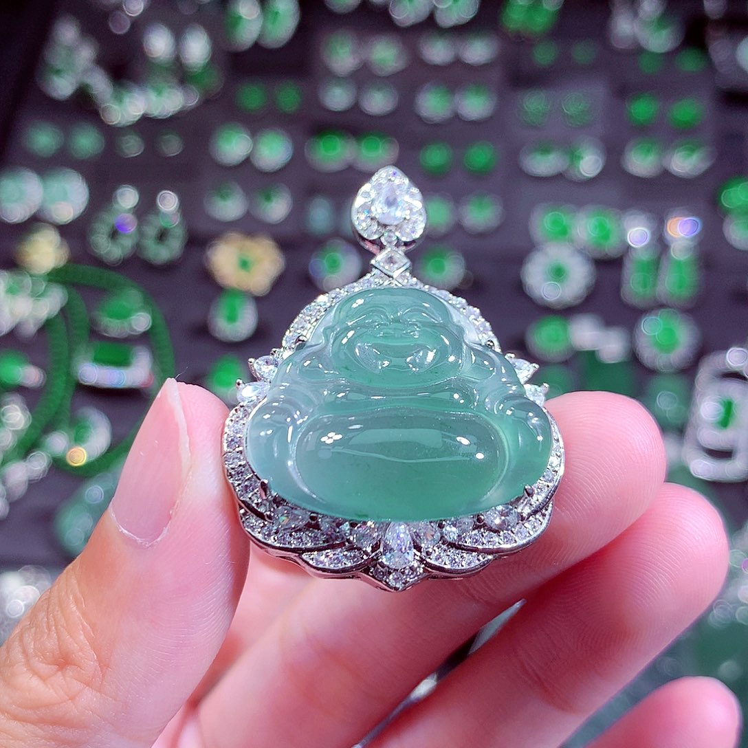 翡翠未镶嵌颈饰天然