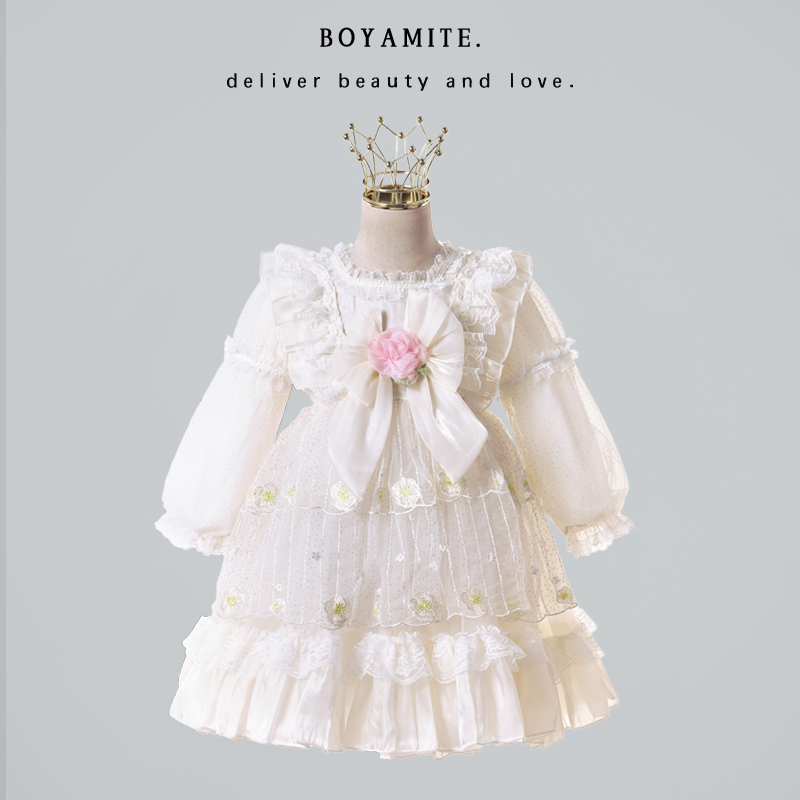 【春日破晓】女童连衣裙春季新款印花短袖法式公主裙25002