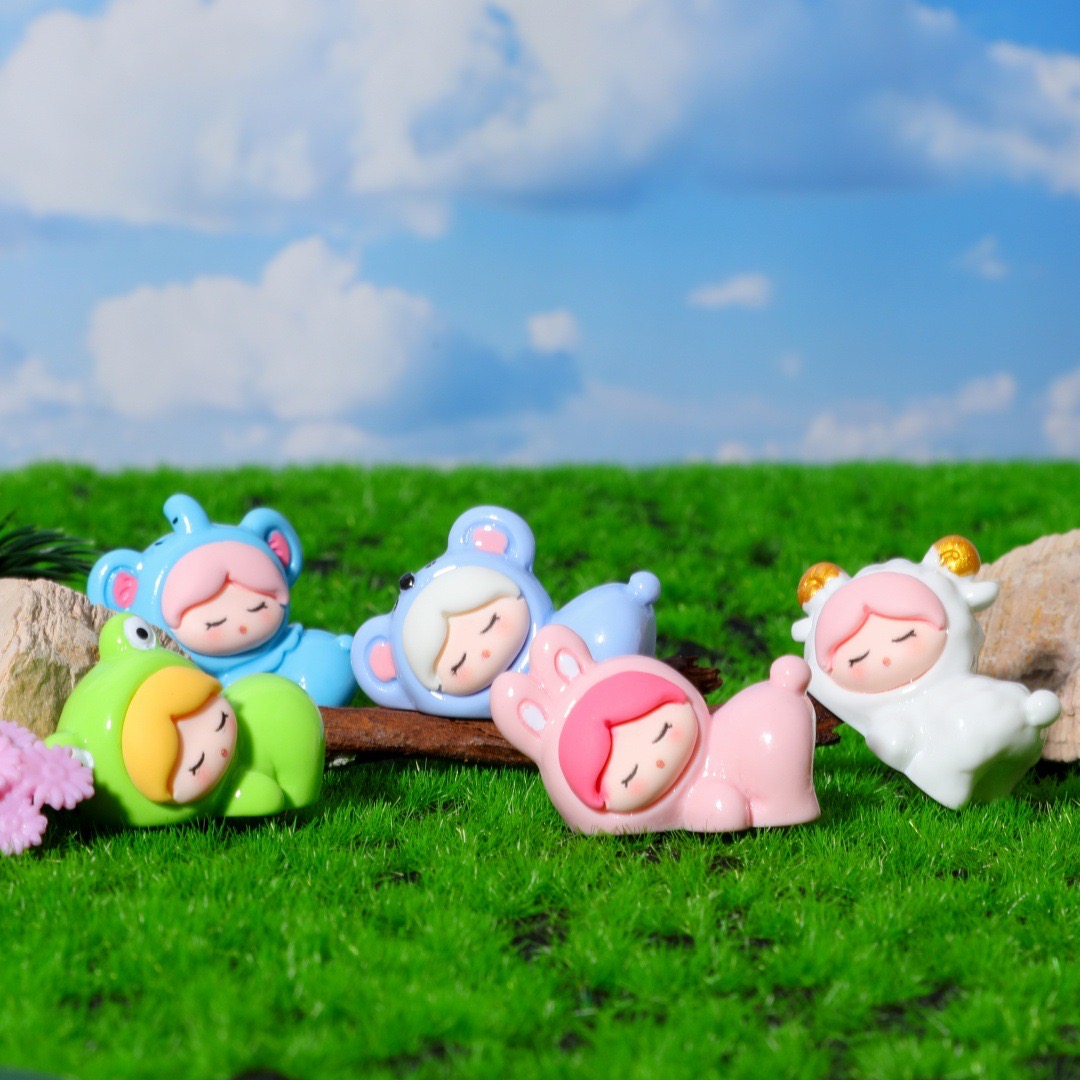 【直播拆】睡眠屁屁公仔高透diy可爱萌粒家居摆件树脂饰品