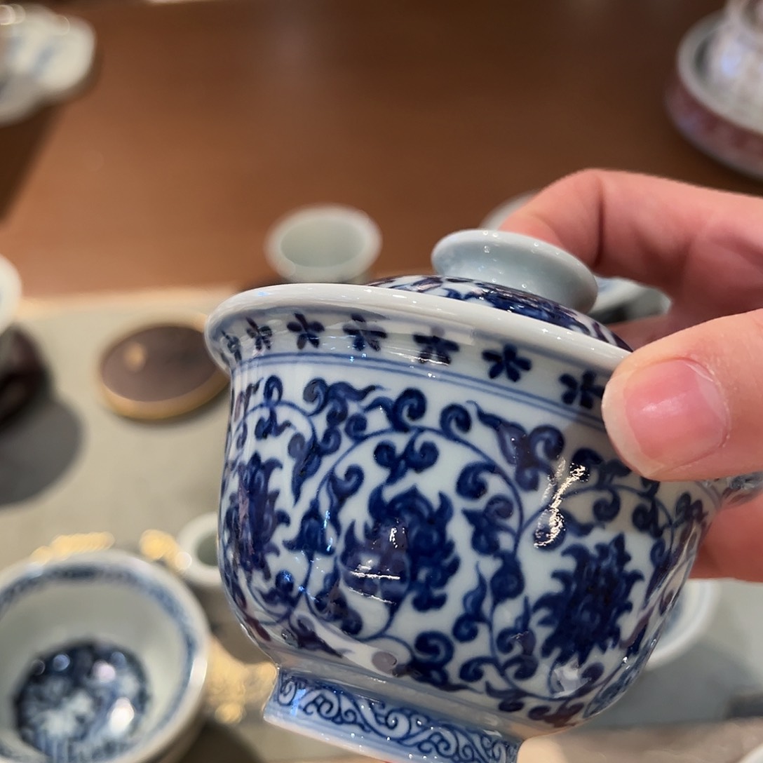 景土造物盖碗盖碗