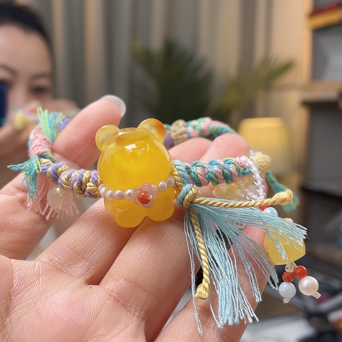 琥珀裸石未镶嵌蜜蜡手串