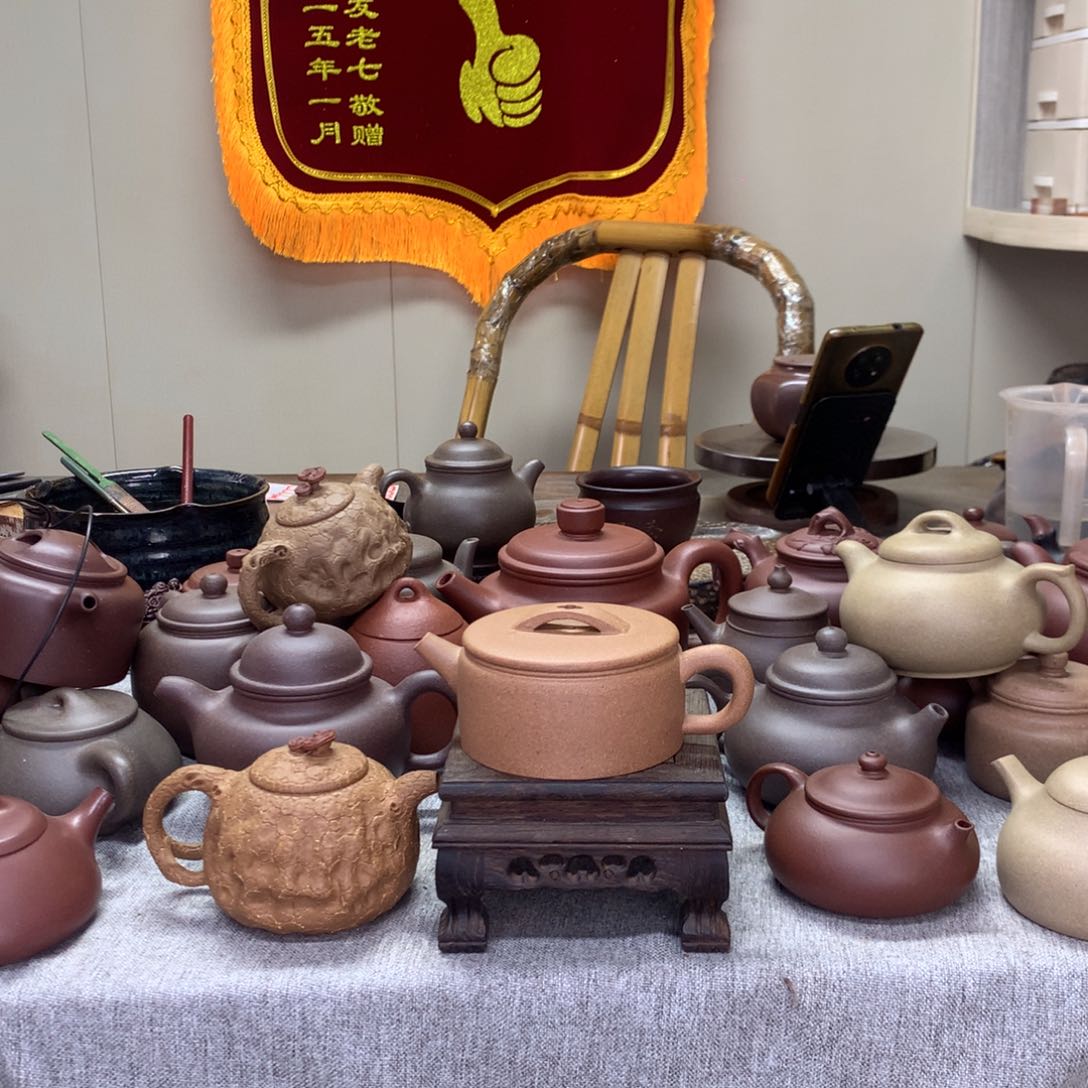 紫泥茶壶青降坡半手工制作