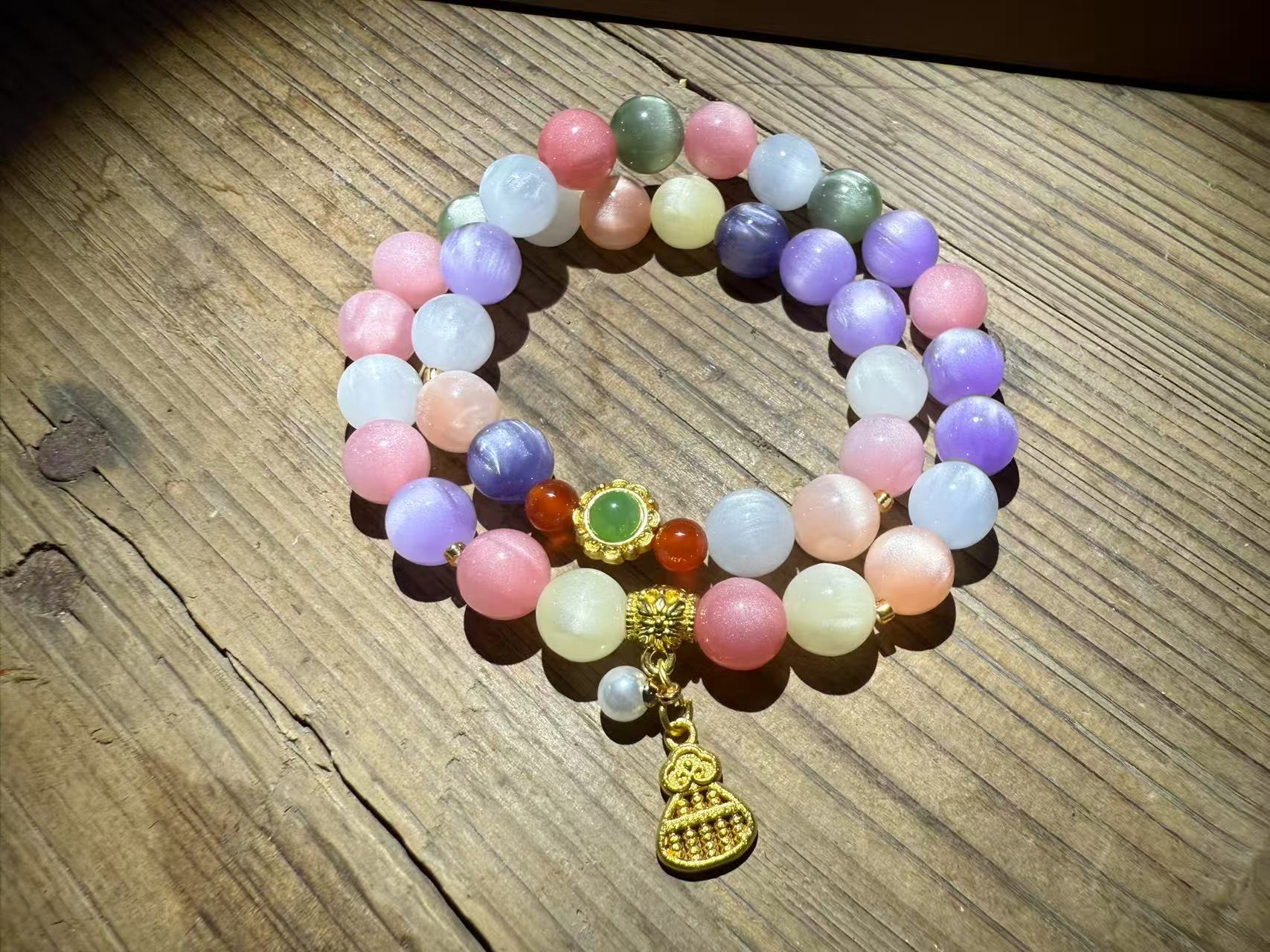 128七彩瑰宝精品双圈手串yw128（无礼盒）