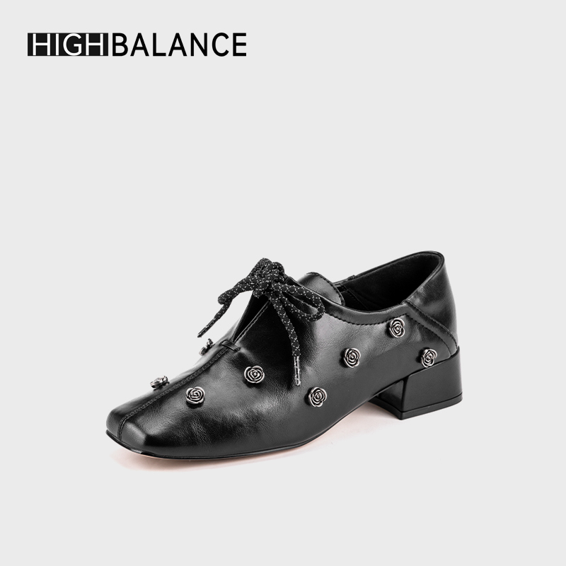 HIGH BALNCE/6688285新款时尚复古百搭低跟圆头舒适单鞋B