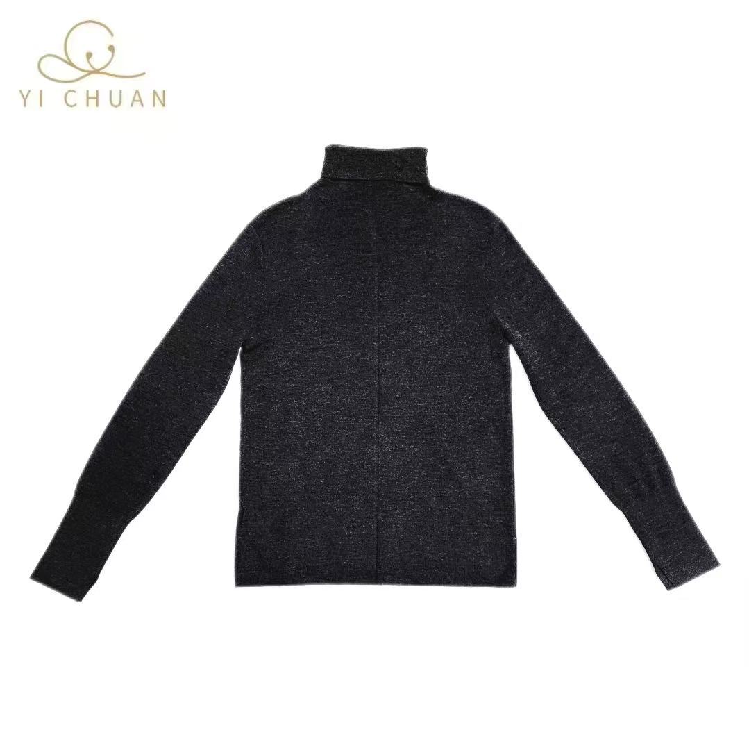 高领无痕精纺羊毛保暖秋冬翻领羊绒打底衫百搭