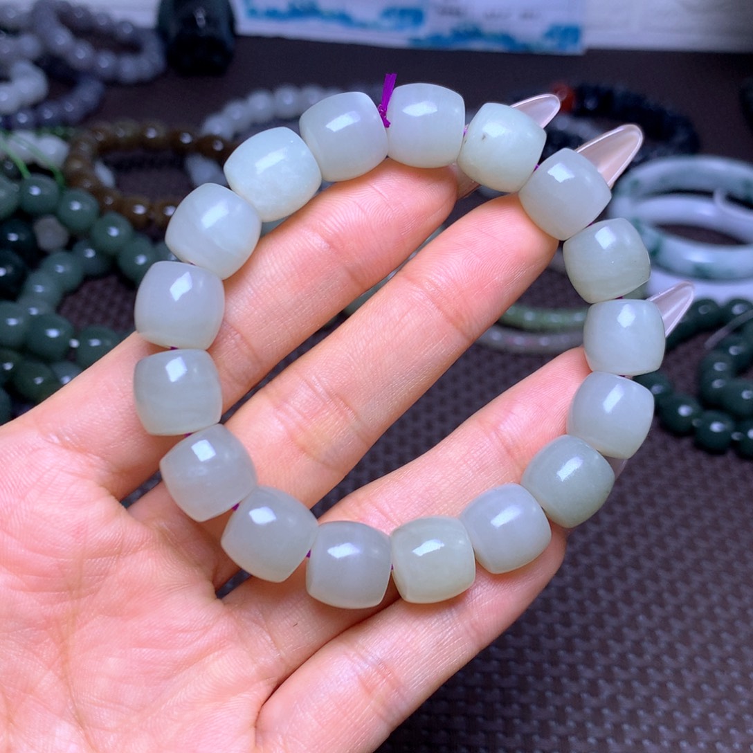 和田玉未镶嵌手串卡12