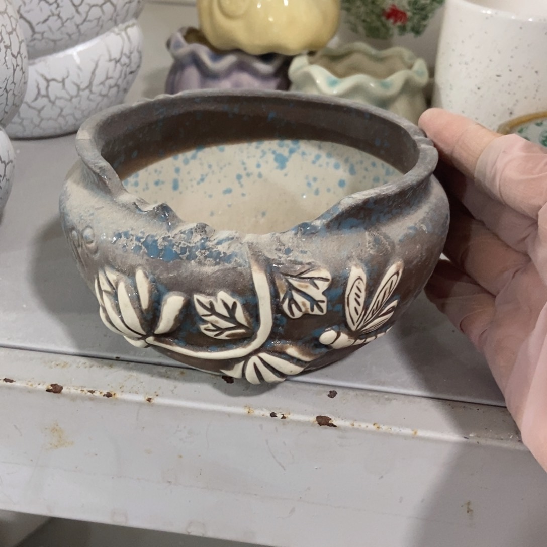 红陶高温陶瓷花盆瑕疵
