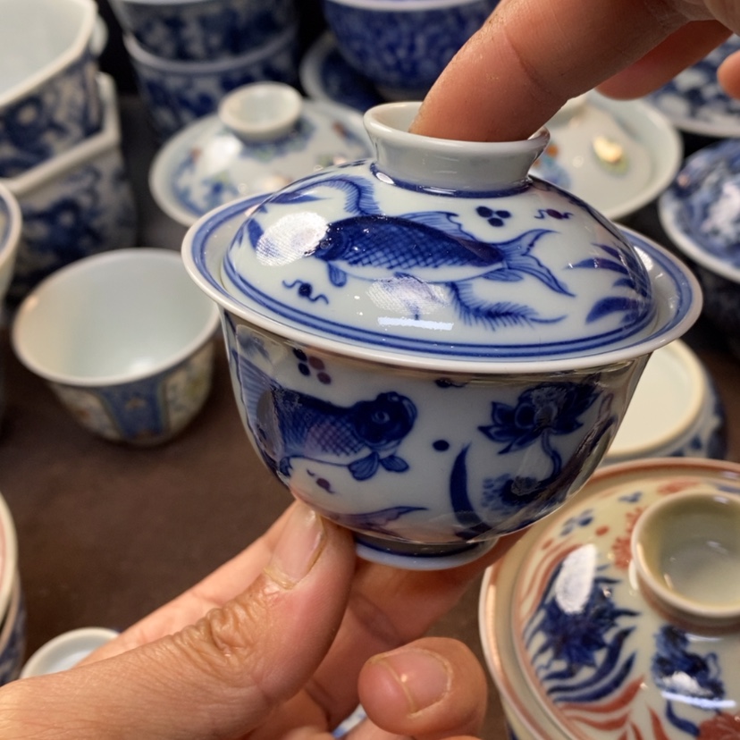 【闪购商品】景德镇青花瓷盖碗