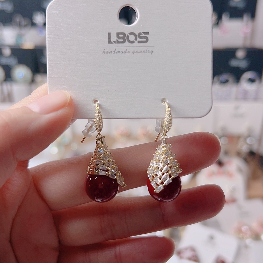 琉璃纯铜合金耳环的