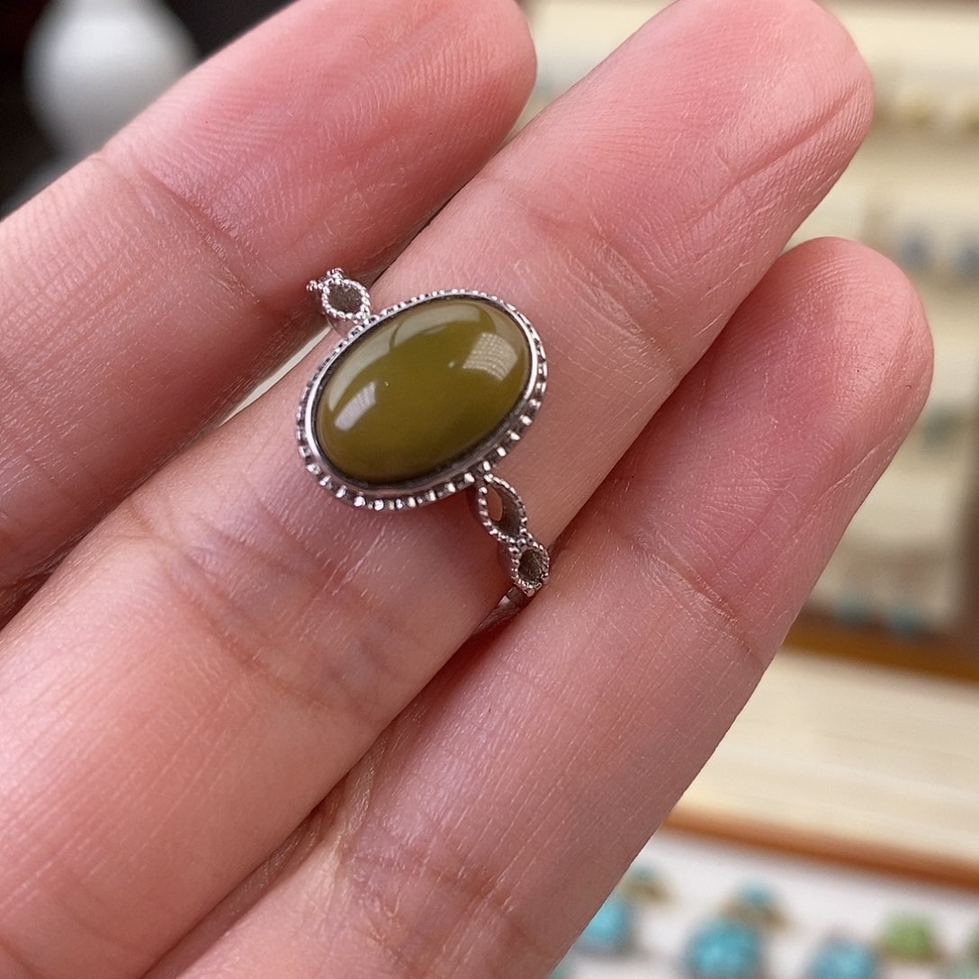 绿松石戒指银S925镶嵌