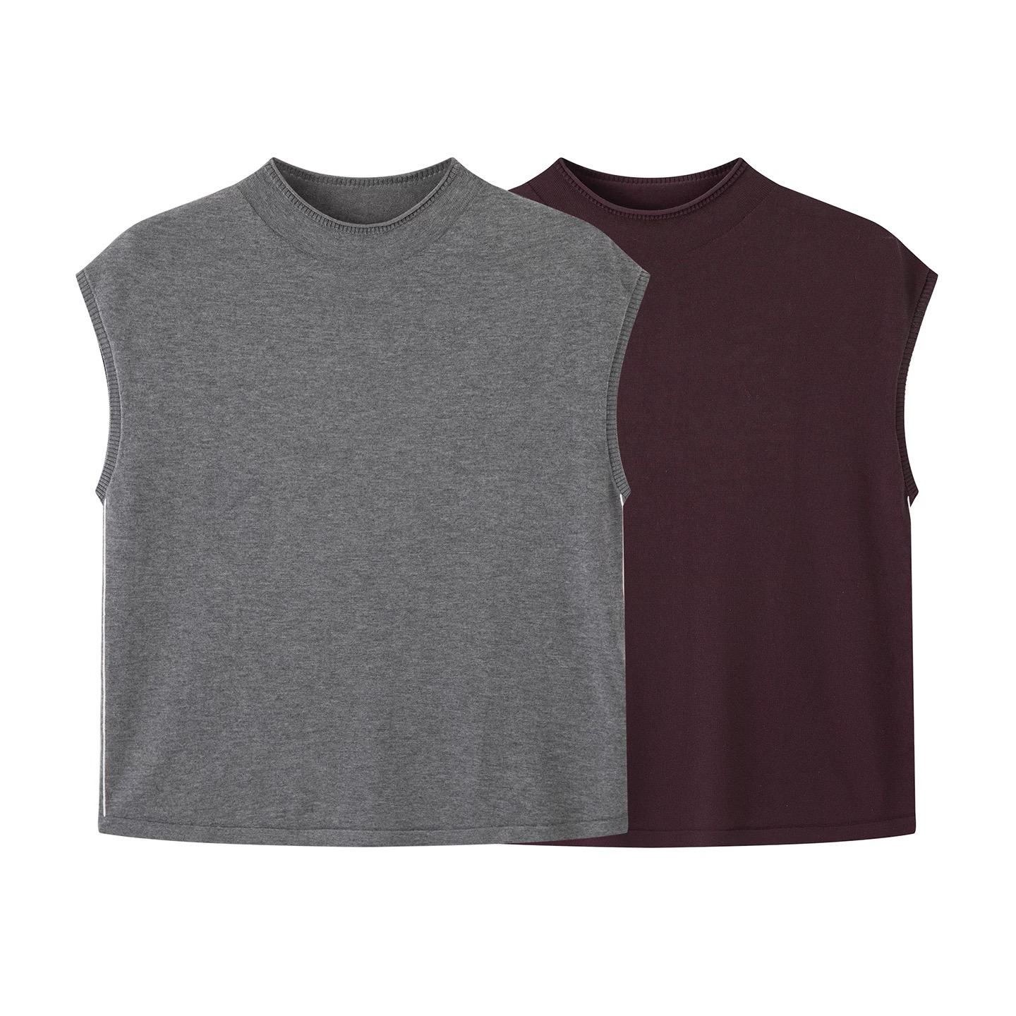 【商场同款】2025早秋新款半高领无袖针织衫马甲上衣3101