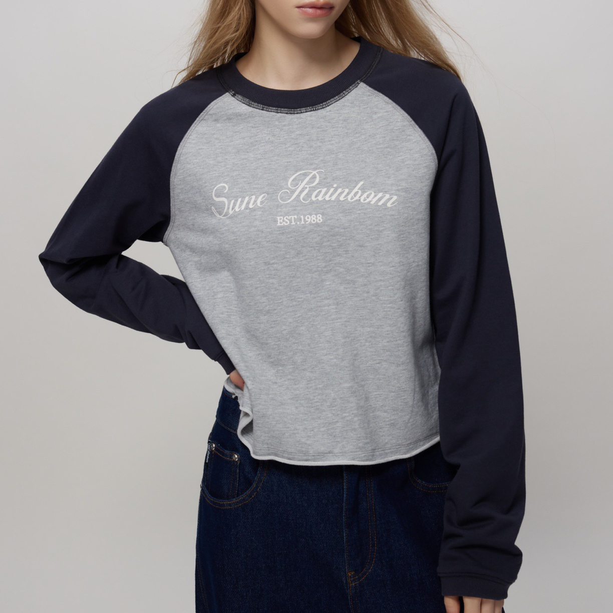 SuneRainbom 撞色长袖T恤