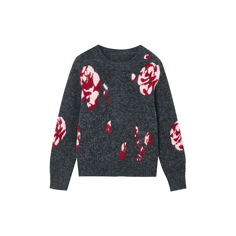 【尚雅专属】玫瑰提花针织衫ZW9605