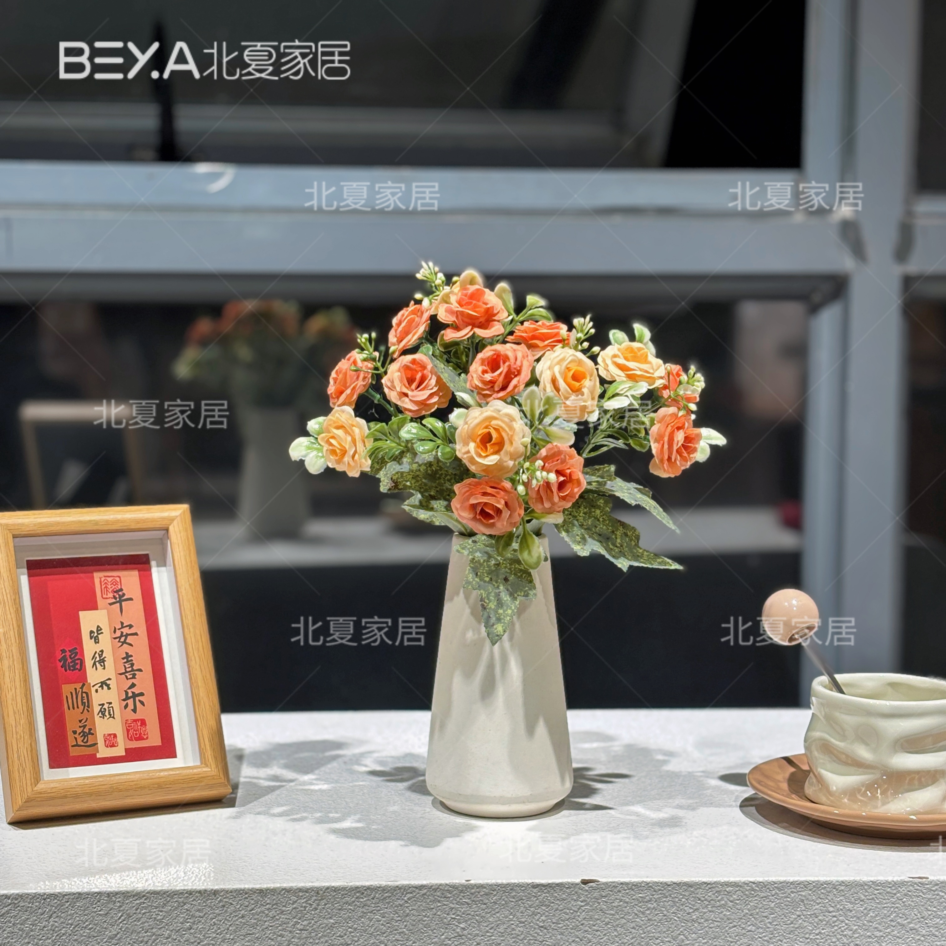 奥斯玫瑰花仿真花假花客厅餐桌花摆花装饰花艺摆件花插花