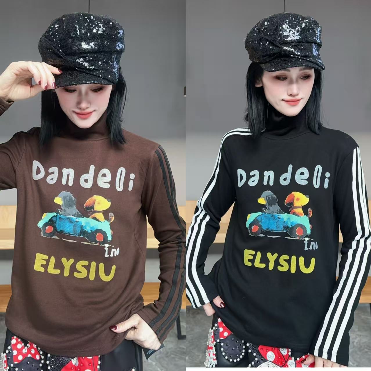  【YJ·原创】2025冬季新款设计感宽松百搭显瘦高弹打底衫女YY3802