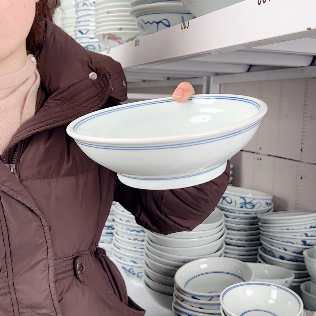 碗微瑕双线8寸高足面碗