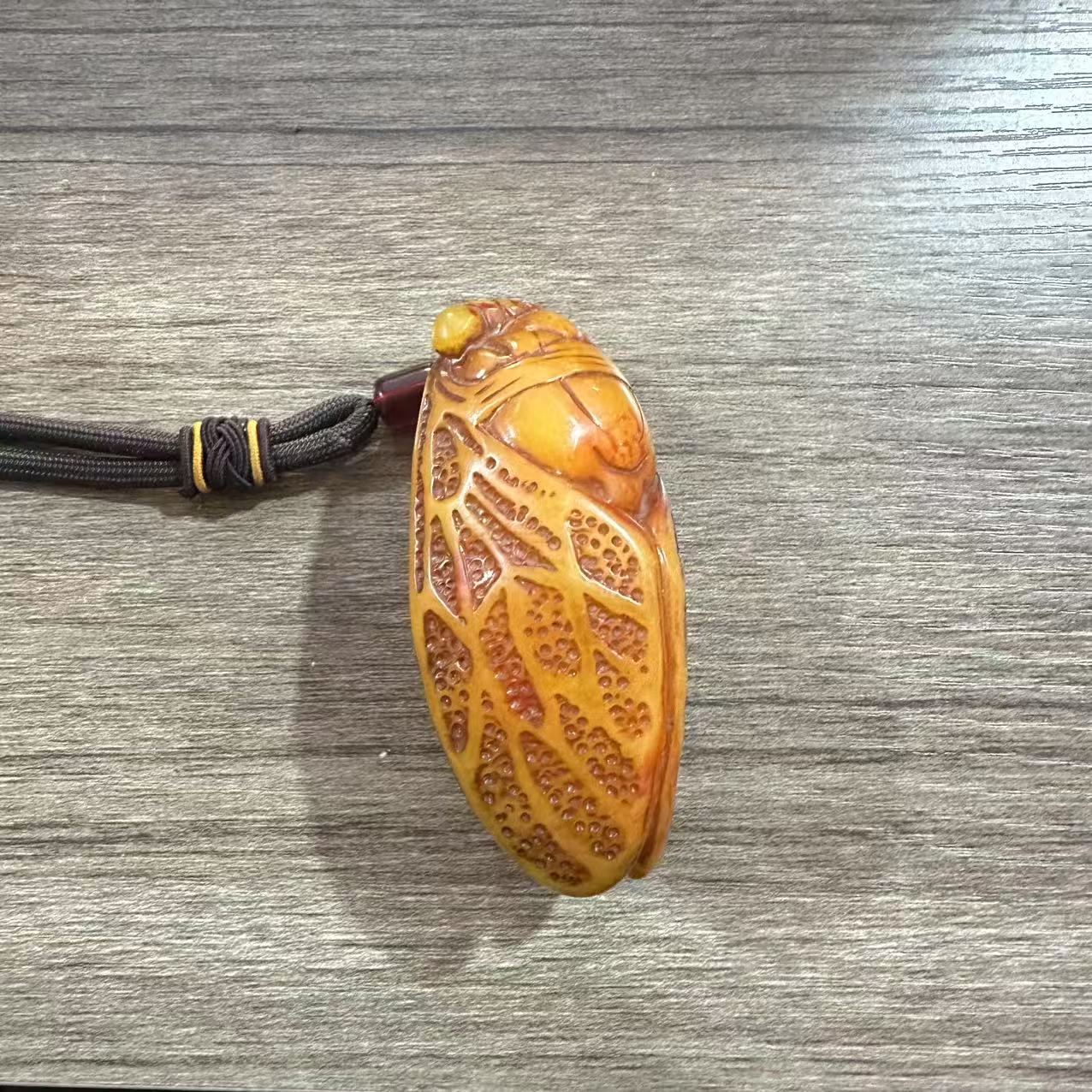 瑞哥专属蜜蜡金蝉手摆件D9948