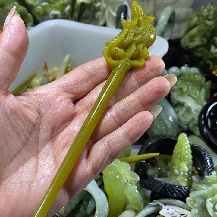 岫玉未镶嵌岫玉发簪