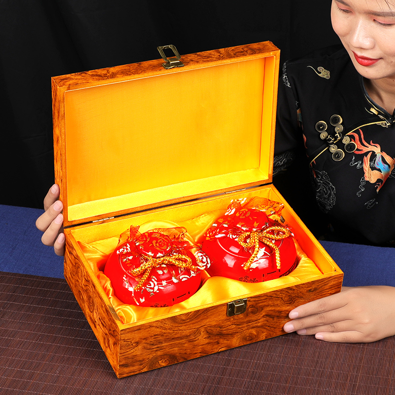 国饮天下 大红袍茶叶岩茶乌龙茶 陶瓷罐装200g精美礼盒装过节送礼