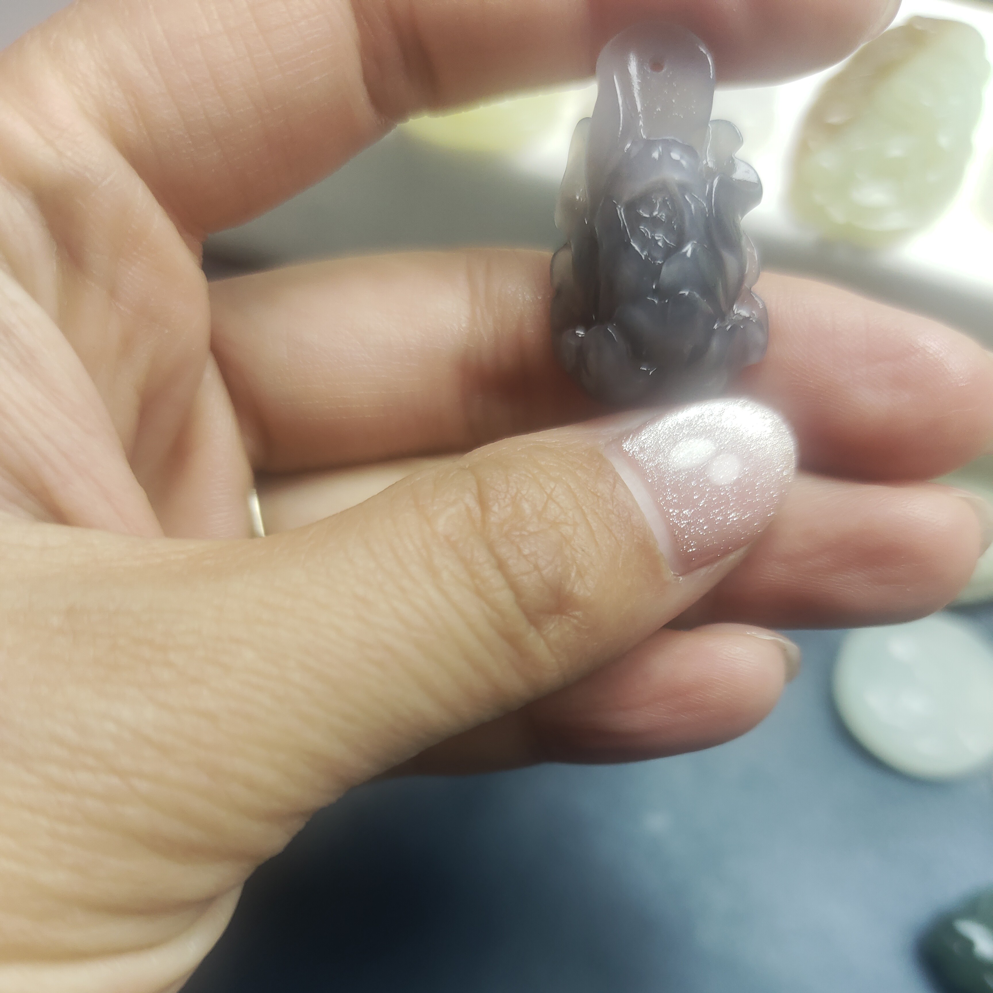 和田玉青海料牡丹花