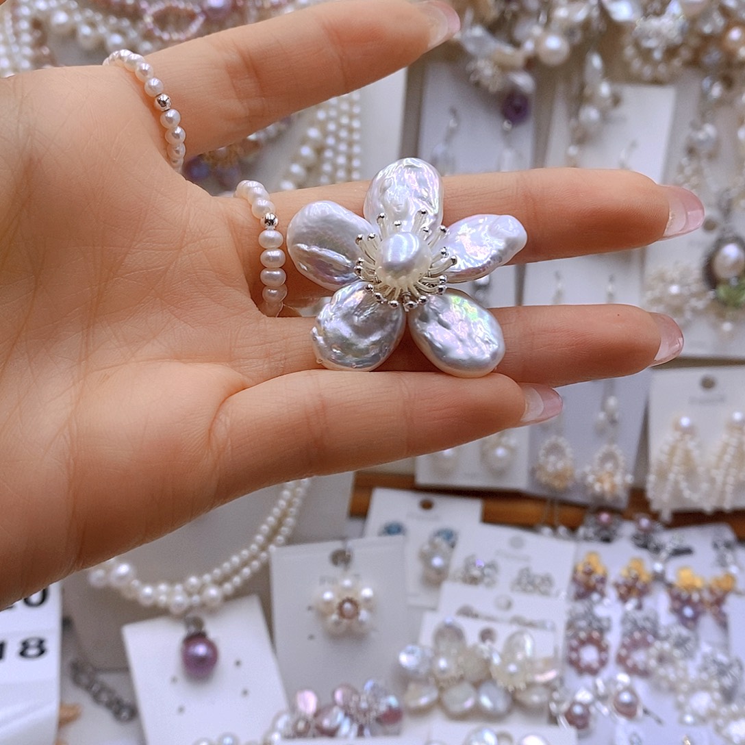 *****银S925镶嵌耳饰淡水珍珠